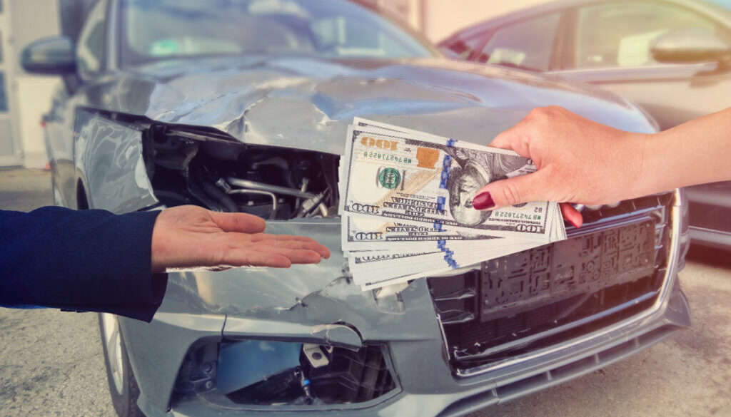 Business vehicle involved in an accident illustrating liability and insurance responsibility for company-owned cars.