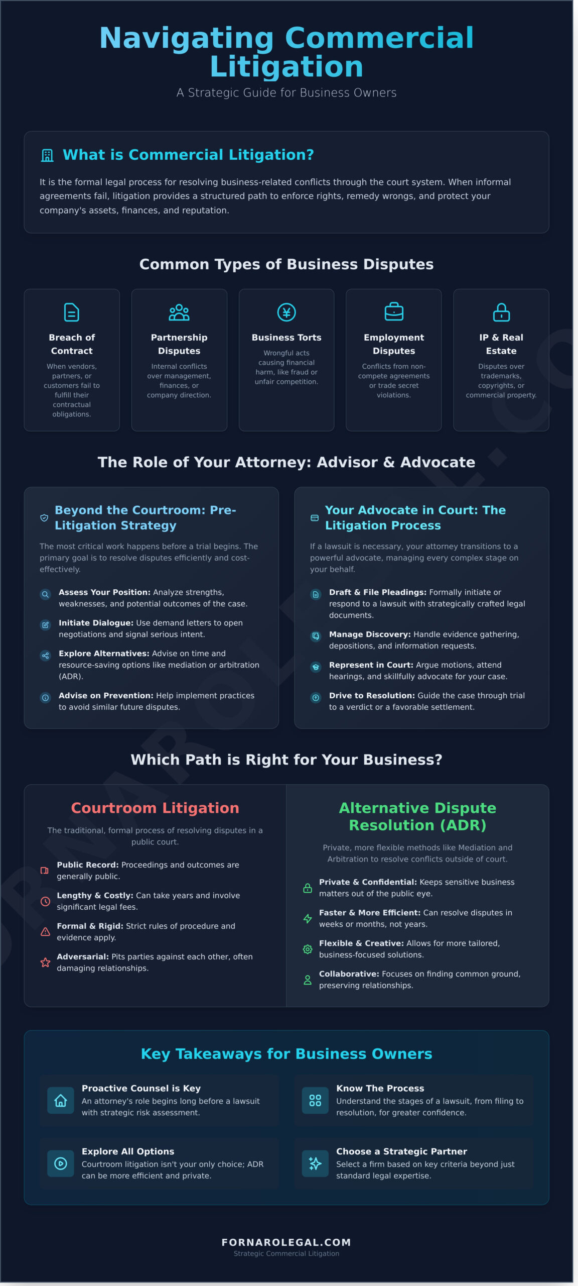 Commercial Litigation Attorneys: A Guide to Protecting Your Business - Infographic